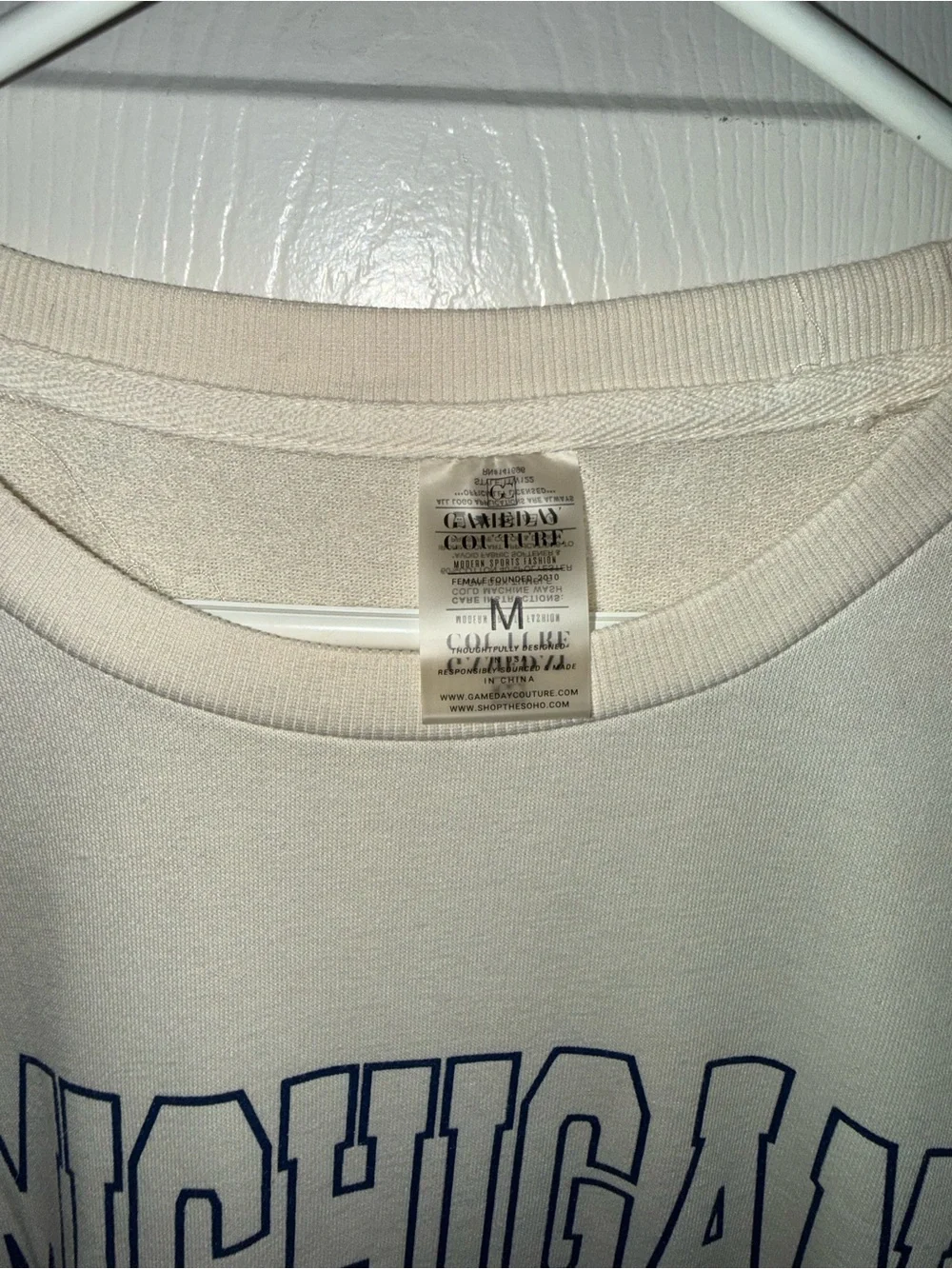 Women’s Michigan Cream Graphic Sweatshirt - University Logo Pullover